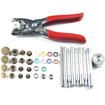 

100Sets 10 Colors Metal Sewing Buttons Press Studs Sewing Craft Fastener Snap Pliers Craft Tool Buttons for Clothes