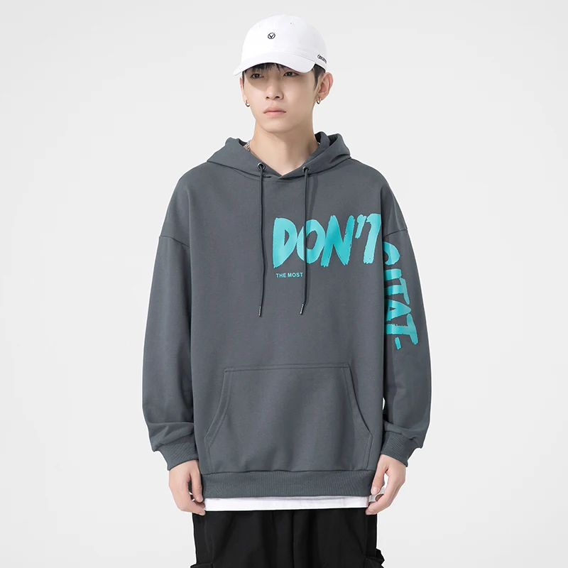 

HAWAIFISH 2021 Men Hip Hop Hoodie Streetwear Harajuku Pullover Hoodie Cotton Winter Sweatshirt Black 3XL