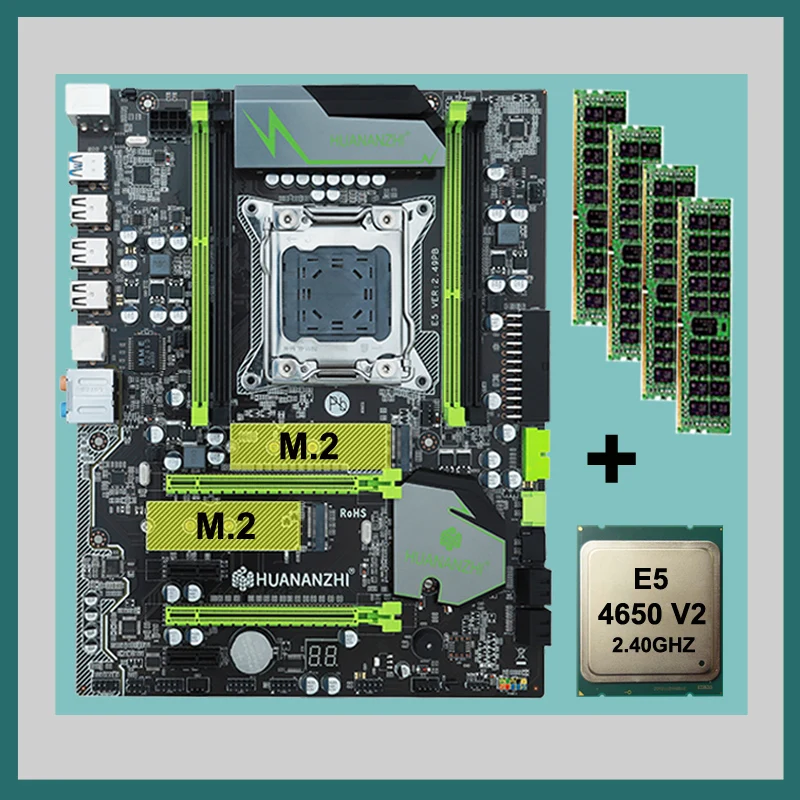 HUANANZHI X79 Pro Материнская плата с двойным слотом M.2 скидка материнская плата комплект с процессором Intel Xeon E5 4650 V2 ram 64G (4*16G) 1866 HUANANZHI X79 Pro Материнская плата с двойным слотом M.2 скидка материнская плата комплект с процессором Intel Xeon E5 4650 V2 ram 64G (4*16G) 1866