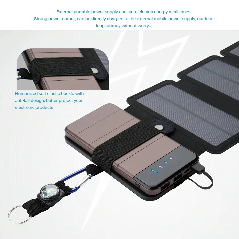 Универсальный складной SunPower складной 10W зарядное устройство на солнечных батареях для телефона 5V 2.1A USB Выход безопасность устройств портативные солнечные панели для смартфонов
