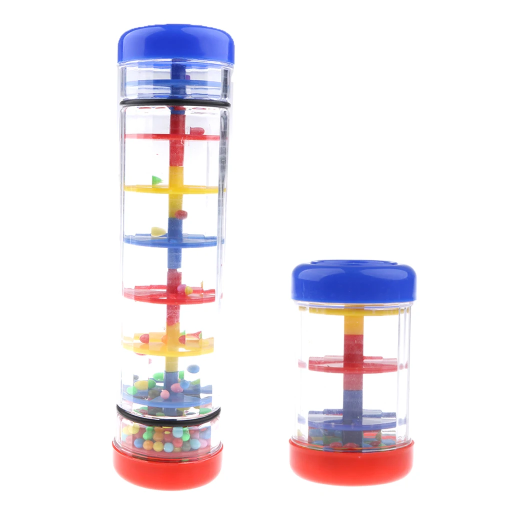 2pcs Colorful Rainmaker Rain Stick Rattle Toy Kids Musical Toys