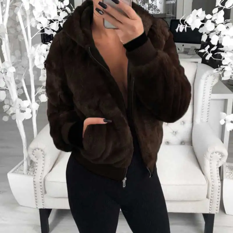deep Khaki Зимнее пальто с капюшоном с плюшевым мишкой женские теплые зимние пальто женские большие размеры пальто женские пальто из искусственного меха 3XL - Цвет: deep Khaki