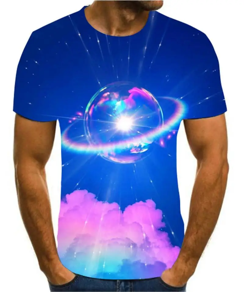 Popular 3d Printing Astronaut /Landscape /Creative Design Men 'S And Women 'S Summer Color T -Shirt Cool Casual Versatile S -6xl