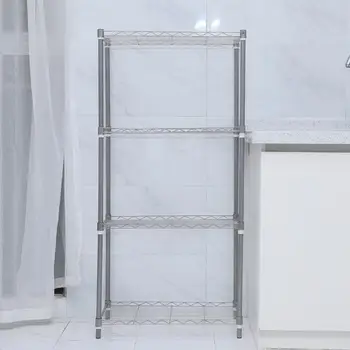

Shelf 4-Tier Metal Heavy Duty Antirust Storage Rack Shelf Shelving Unit for Bathroom Office Kitchen Accessories