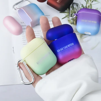 

Gradient Case Hard Shockproof Protector Cover With Carabiner For Airpods Case Earphone Cases Protector For Airpods Accessories