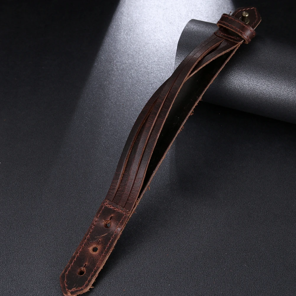 Vintage Hand Woven Multilayer Leather BraceletCuff Wide Leather Adjustable Bracelet For Men Leather Bracelet