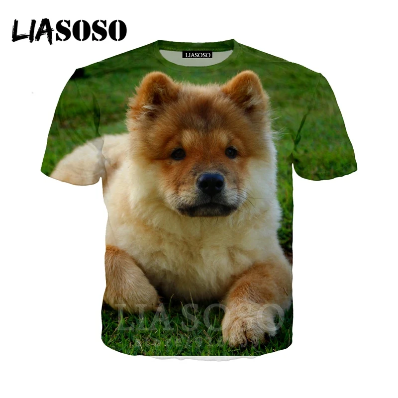 Модная футболка с 3d принтом для мужчин wo, Мужская Уличная футболка с изображением животных, собак, аниме, футболка с чау-чау, кофта с капюшоном, homme, футболка с коротким рукавом, A153 - Цвет: 15