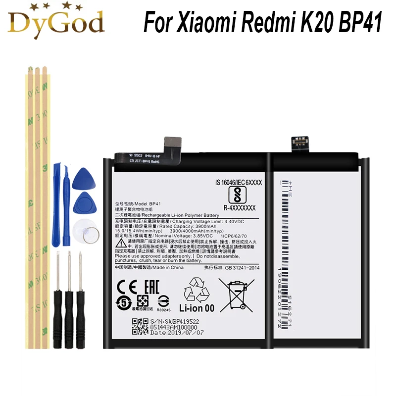 

For Xiaomi Redmi K20 BP41 Battery 3900mAh Mobile Phone Replacement Backup Batteria Batterie For Xiaomi Redmi K20 AKKU+Tools