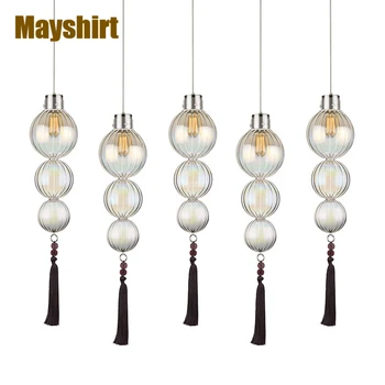 

Modern Nordic Stained Glass Gourd Pendant Light Living Room Home Deco Bedroom Kitchen Hamging Lamp Dining Room Light Fixture