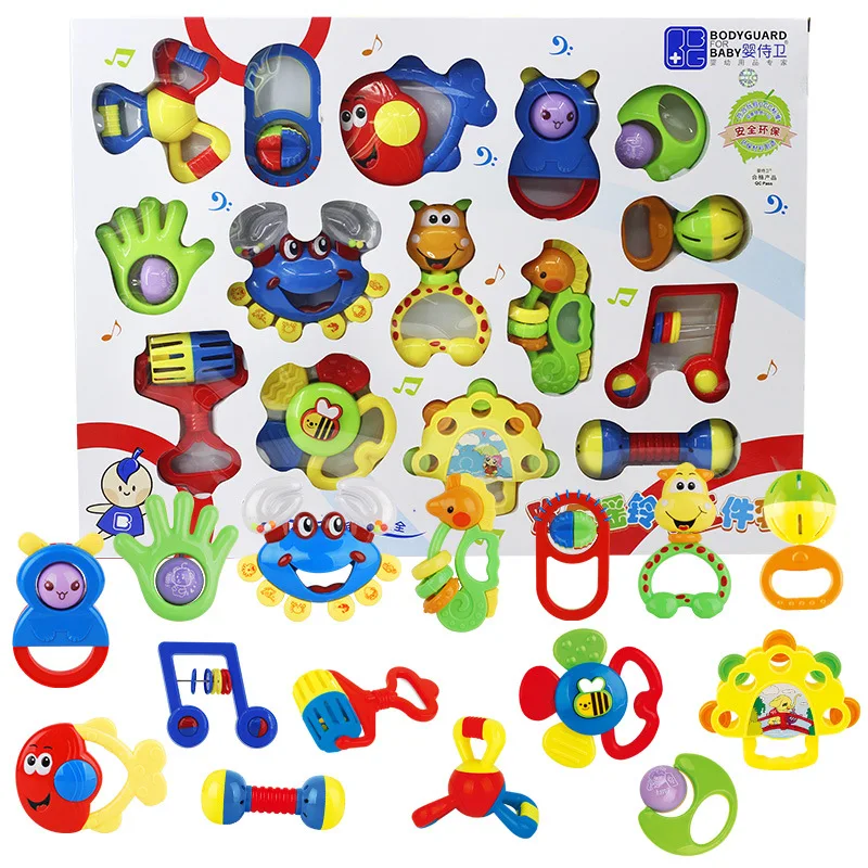 

Ying shi wei BABY'S Rattle Gift Box 15 Pieces Set Children Baby Hand Rattle Early Childhood Educational Toy