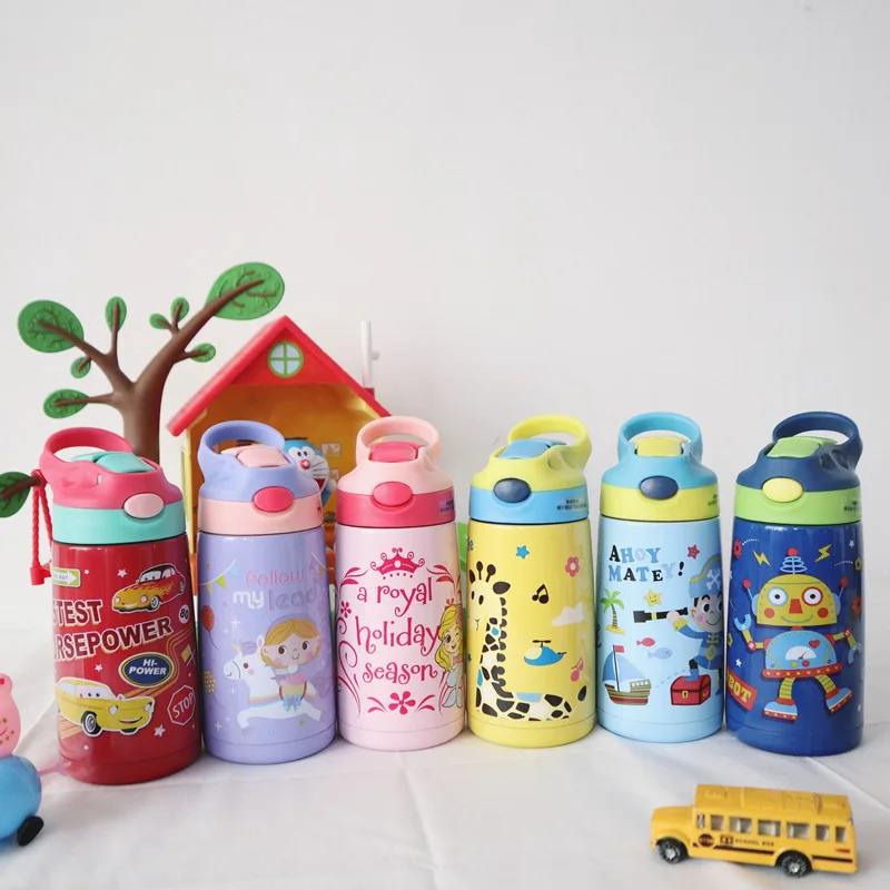 

Genuine Product xiao jing zi Insulated Cup Bottle Nipple Insulated Water Bottle Belt Straw Baby Men And Women Students Stainless