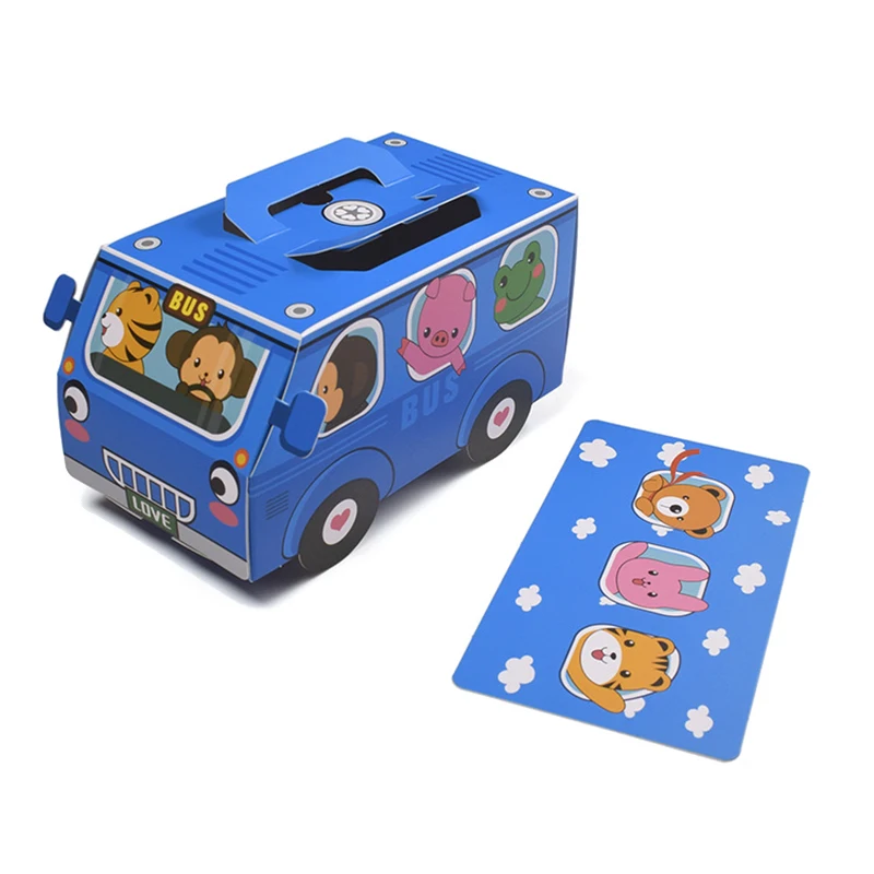 blue x10pcs Животные в автобусной конфетной коробке упаковка для тортов Подарочная коробка украшения для дня рождения Дети обратно в школу джунгли вечерние Anniversaire - Цвет: blue x10pcs