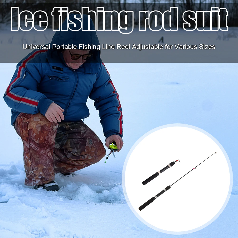 62/65cm Winter Shrimp Ice Fishing Rods Ultra-Short Telescopic FRP Fiber Fishing  Reels Bait Anti Slip Handle Casting Rod Tackle