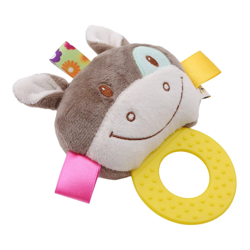 Anéis da Criança Brinquedos de Pelúcia Chocalhos Brinquedo Recém-nascido Handbell Animais Interativos Móvel Silicone Mordedor Bebê 0-12 Meses Educação Precoce 7 High Quality Brinquedos e hobbies