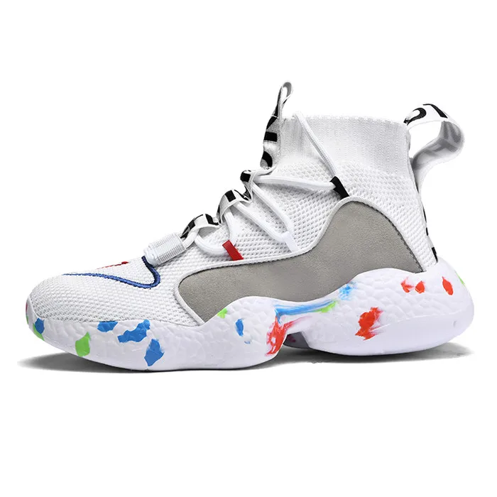 VSIOVRY/Новинка; амортизирующая Мужская баскетбольная обувь; износостойкая Женская баскетбольная спортивная обувь; зимние теплые уличные Прогулочные кроссовки для мужчин - Цвет: Camouflage White