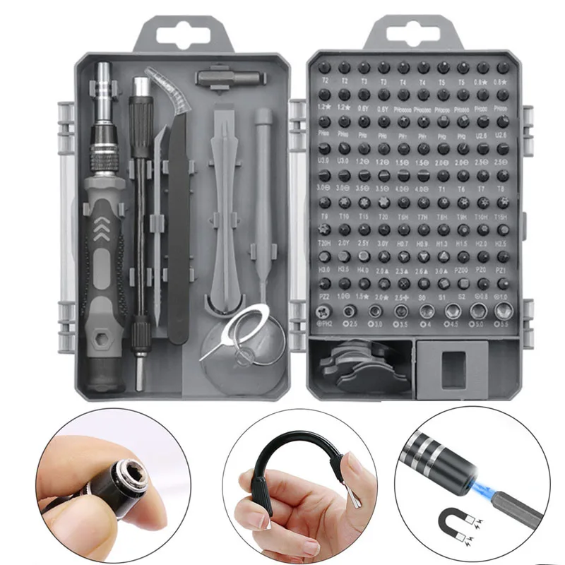 

Precision Repair Hand Tool Kit Magnetic Torx Hex Screwdriver Set 115/112/31 in 1 Screwdriver Bit Set For Repair Phone Device
