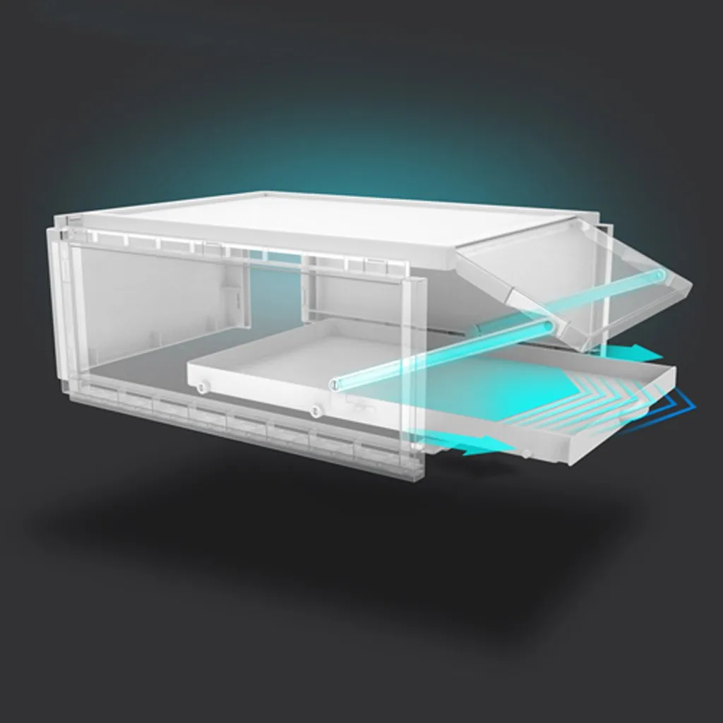 Прямая поставка, 2 шт., выдвижная коробка для обуви, органайзер для обуви, прозрачный пластиковый ящик для обуви, Штабелируемый дизайн, ящик для обуви