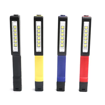 

6 COB LED Mini Pen Shape Inspection Working Light with Rotating Magnetic Clip-On Pocket Flashlight Torch Lantern for Camping
