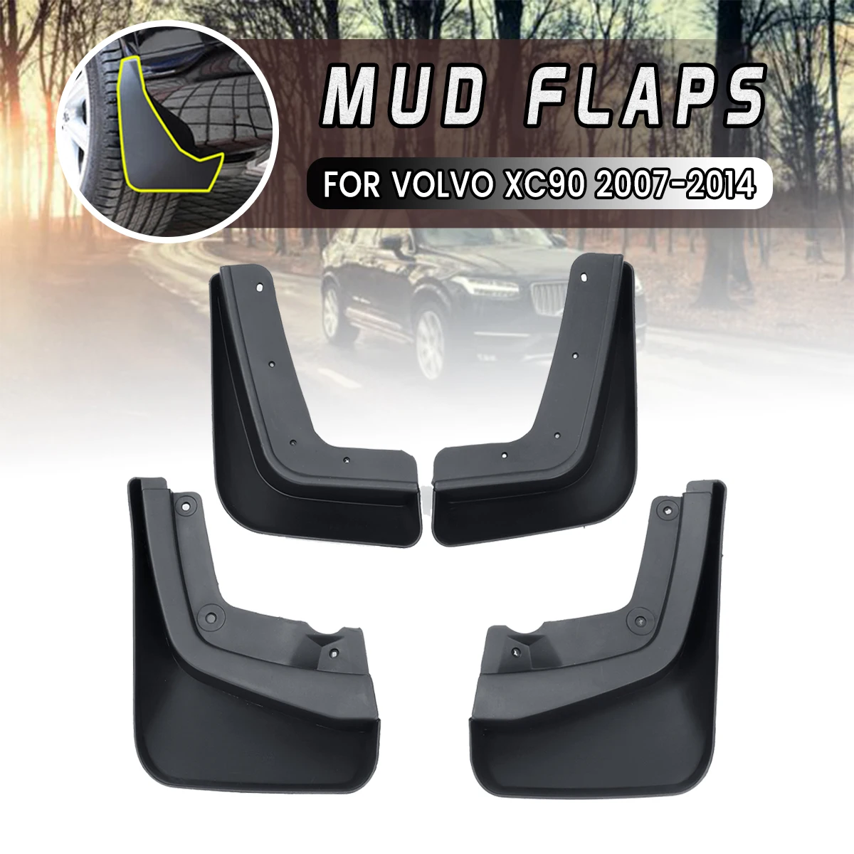 1 комплект для Volvo XC90 2007 008 2009 2010 2011 2012 2013 Автомобильные Брызговики для крыла Брызговики
