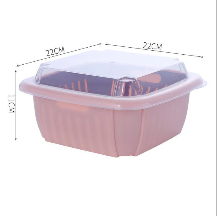 ZOTOBON Double-layer Drain Basket Separation Storage Basket PP Wash Fruit Basket Kitchen Accessories Strainer Storage Basket M94