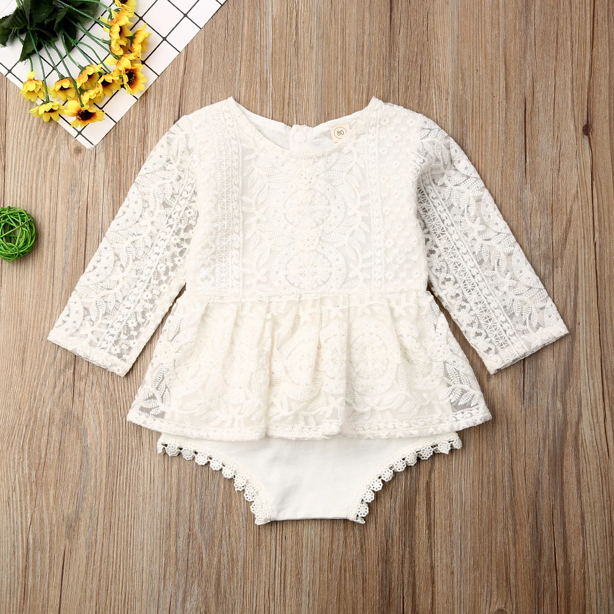 Newborn Baby Girl Princess Clothes Flower Lace Romper Jumpsuit Tutu Outfit One-Pieces Baby Girls Summer Clothing 0-24 Months baby rompers baby jumpsuit cotton jumpsuit baby clothing
