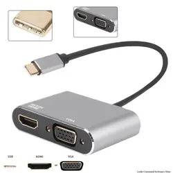 USB C к HDMI 4K VGA адаптер USB 3,1 type C USB-C к VGA HDMI видео конвертеры концентратор для Macbook Pro samsung Galaxy для huawei