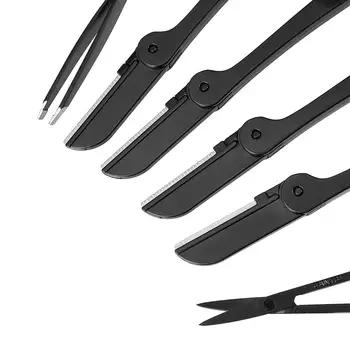 

6pcs/set Portable Eyebrow Trimmer Hair Remover Cutter Women Facial Eyebrow Shaping Tool Shaver Scissors For Makeup Cosmetic Kit