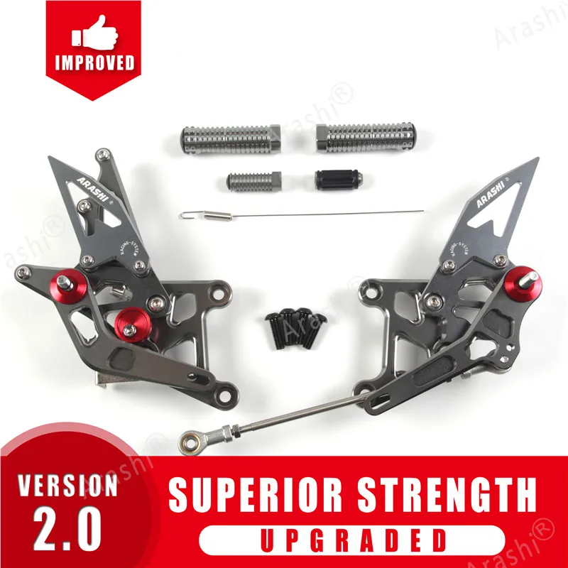 Arashi CBR250R CNC регулируемая подножка Rearset для HONDA CBR 250R 2011-2013 Rider задние наборы подножка подставка для ног 2012 Aluminmum - Цвет: Gray