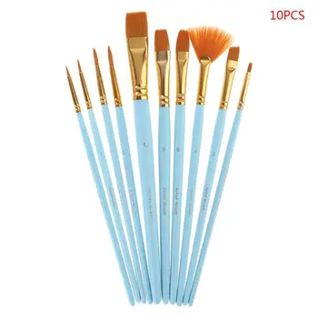 

10Pcs Paint Brushes Set Nylon Hair Painting Brush Oil Acrylic Watercolor Pen Art 203A
