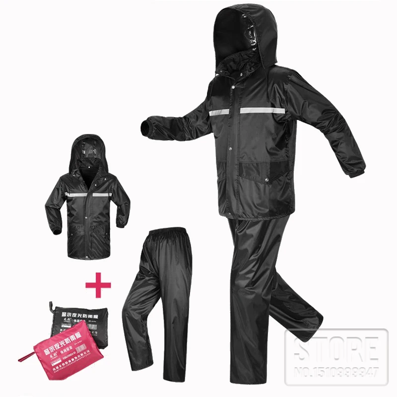 Motorcycle waterproof raincoat jacket reflective rain sets suits double layer moto Electric bicycle Rain clothing