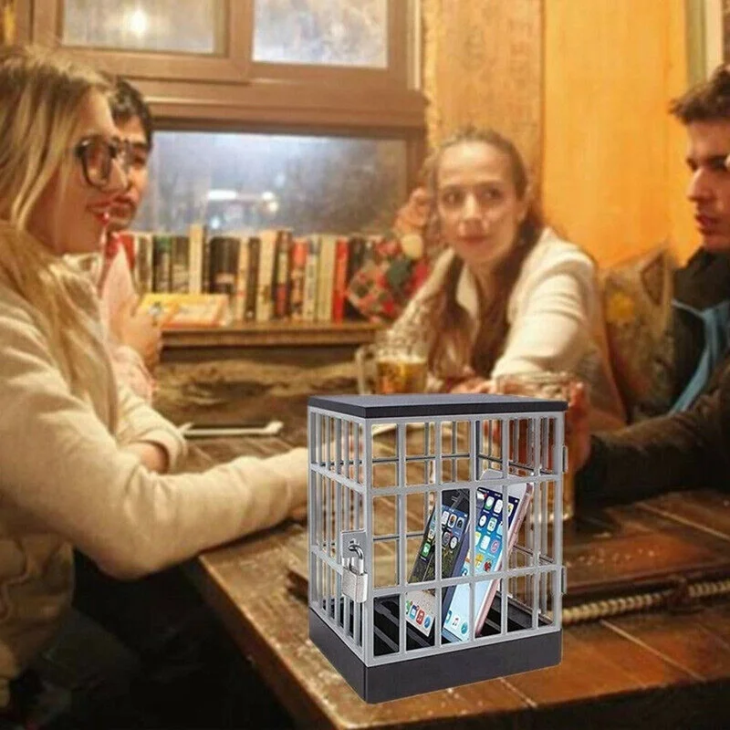 

Mobile Phone Jail Cell Prison Lock Up Safe Smartphone Home Table Office Gadget Quality Storage Box Locking Cage Party Storage