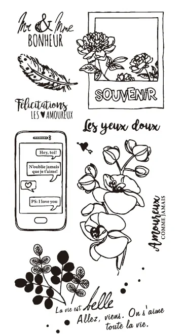 Французский прозрачный силиконовый штамп/печать для DIY скрапбукинга/альбом декоративные прозрачные штамп листы A065