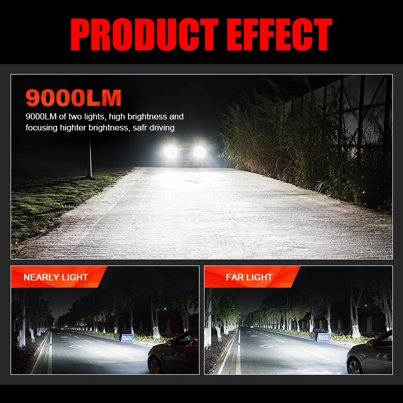 EURS LED H7 H4 Car LED Headlight Bulbs H1 H11 H8 H9 9005 9006 9012 Hi/Lo Beam 90W 18000LM 6000K Auto Headlamp Car accessories