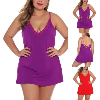 

Women Lace Lingerie Nightdress Hanging Skirt Home V Collar Sexy Underwear camisola sexy Seksi Bayan Gecelikler Pijama Mujer