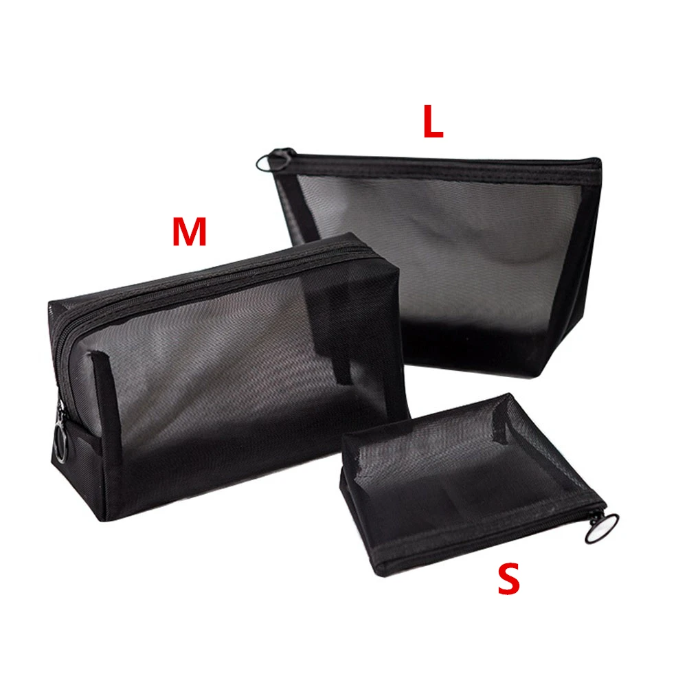 NEW 1PCS Women Men Necessary Cosmetic Bag Transparent Travel Organizer Fashion Small Large Black Toiletry Bags Makeup Pouch | Багаж и