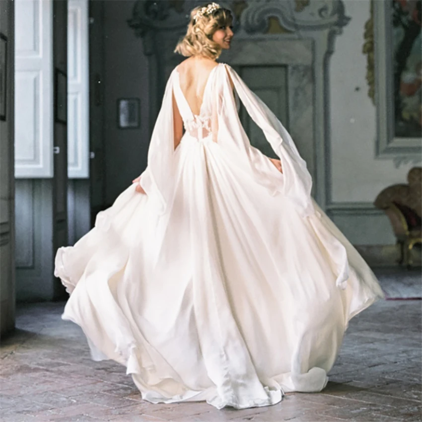 LORIE-Boho-Wedding-Dress-2019-Robe-de-mariee-Vintage-Chiffon-Bridal-Dress-Elegant-Wedding-Bride-Gowns (2)