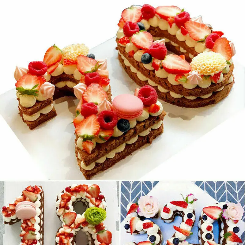 Number Cake Mold Tools Pan Mould Silicone 0-9 Anniversary Tin Birthday Baking mold | Дом и сад