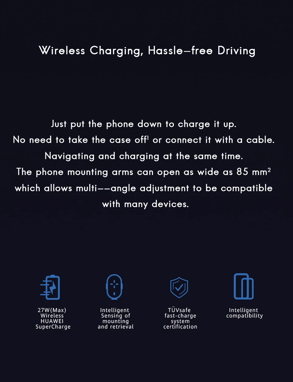 Оригинальное беспроводное автомобильное зарядное устройство huawei 27W Max SuperCharge для mate 30 интеллектуальное зондирование монтажа и извлечения несколько безопасных
