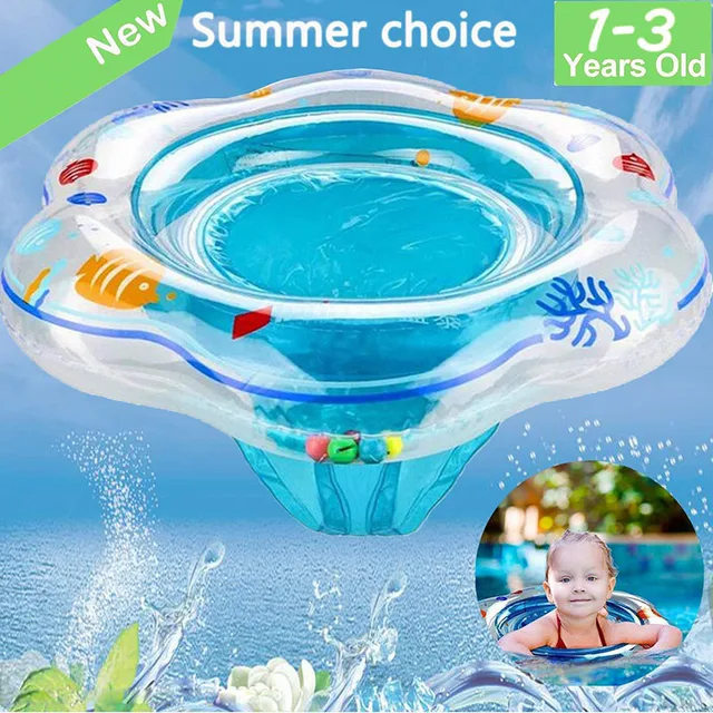Baby Ring Bath Baby Swimming Rings Float Buoy Inflatable Waist Trainer Swim Circle With Dual Handle For Baby Toddlers Gifts 2