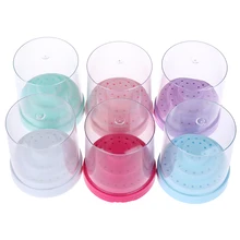 1 Набор, 48 отверстий, держатель для сверл для ногтей, подставка, дисплей, коробка для сверл для ногтей, органайзер, контейнер, инструмент для маникюра, случайные цвета