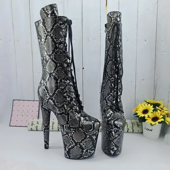 

Leecabe Snake 20CM/8inches Pole dancing High Heel platform Boots closed toe Pole Dance boots