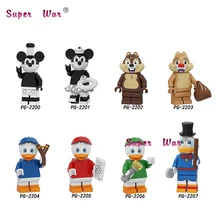 Одна серия мультфильмов Микки симпатичная утка Дейзи маленькая фея животное слон лося Белоголовый Орел Единорог строительные блоки Детская игрушка