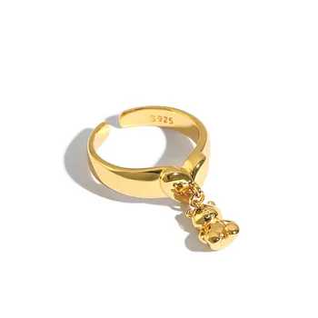 

Korean Version of the Ring Cute Cartoon Mini Bear Doll Opening Ring for Women Wild Ring
