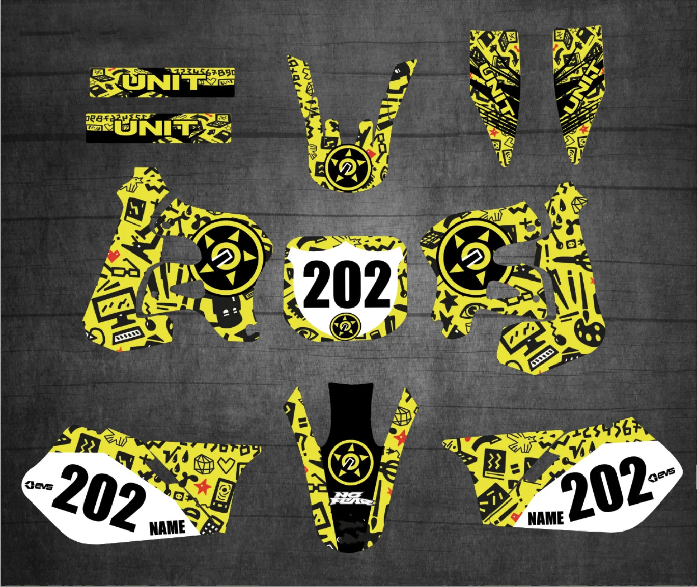 Kungfu Graphics Full Sticker Decal Kit for Suzuki RM125 RM 125 250 2001 to 2012 
