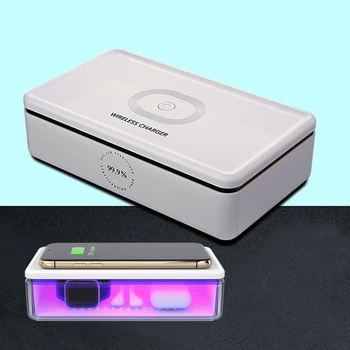 

15W Fast Wireless Charging Charger UV Cell Phone Sanitizer Sanitizing Box for Mask for iPhone Disinfection Charger UV Sterilizer