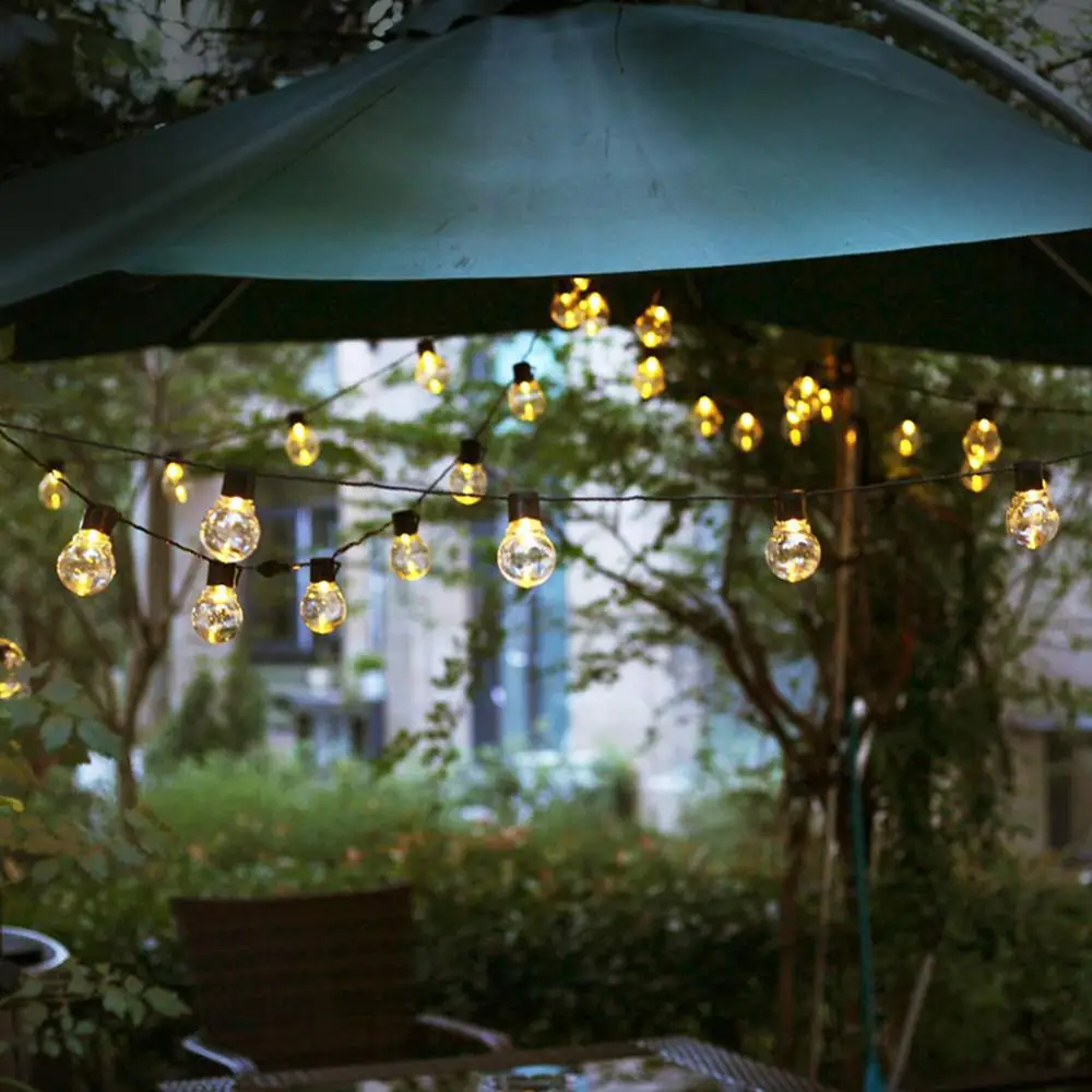 

Solar 10/20 LED Wedding G50 String Fairy Light LED Ball Festoon Bulb Warm Fairy String Light Outdoor Party Garden Garland
