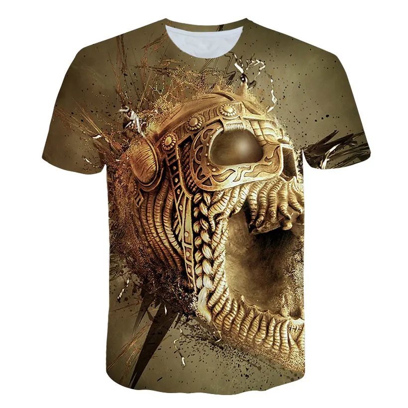 

2019 New Style Summer Skull 3D T Shirt Summer Mens Fashion Tops Male Print harajuku wolf Men Women Casual Anime T-Shirts