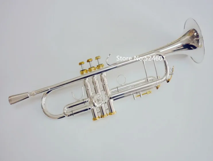 Bach LT180S-72 Bb Small Trumpet Silver Golden Key Professional Music Instruments with case