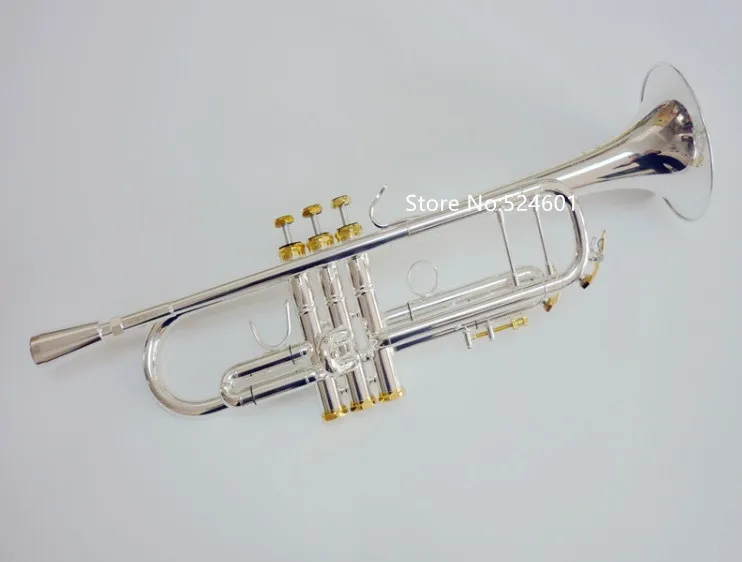 bb,金と銀のキー,プロの楽器,ケース付き　小さなトランペットLT180S-72　AliExpress