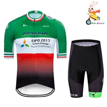 

Kid's Cycling Jerseys 2020 Pro Team Astana Ropa Ciclismo Summer Short Sleeve Jerseys Cycling Clothing Boys Balance Bike Clothing